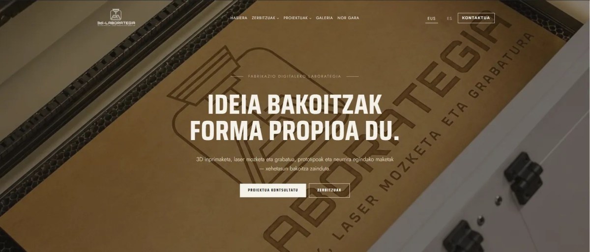 Portada de la web del taller