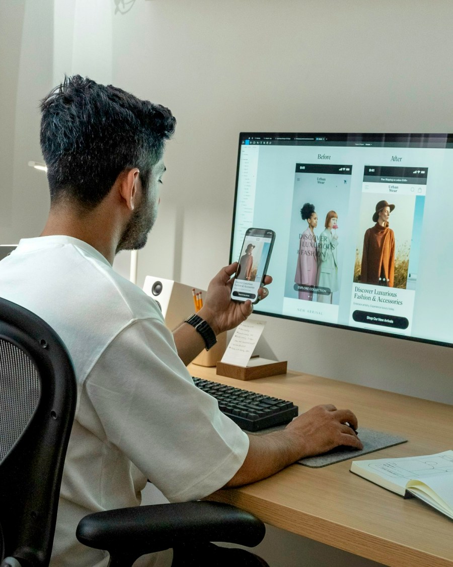 Diseño de una aplicación en la pantalla, probándola en el móvil